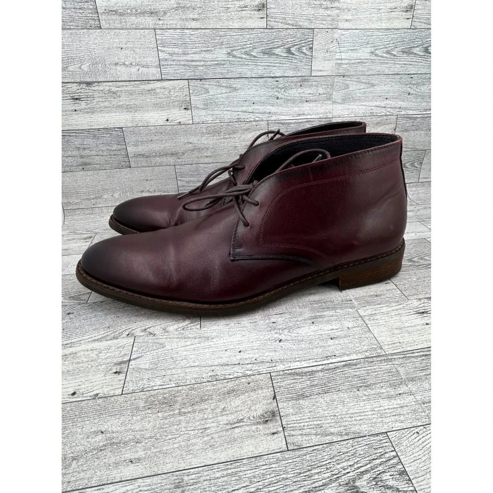 Moretti Black Label Mens‎ Glen Burgundy Leather Chukka Boots B5800M Size 13 D